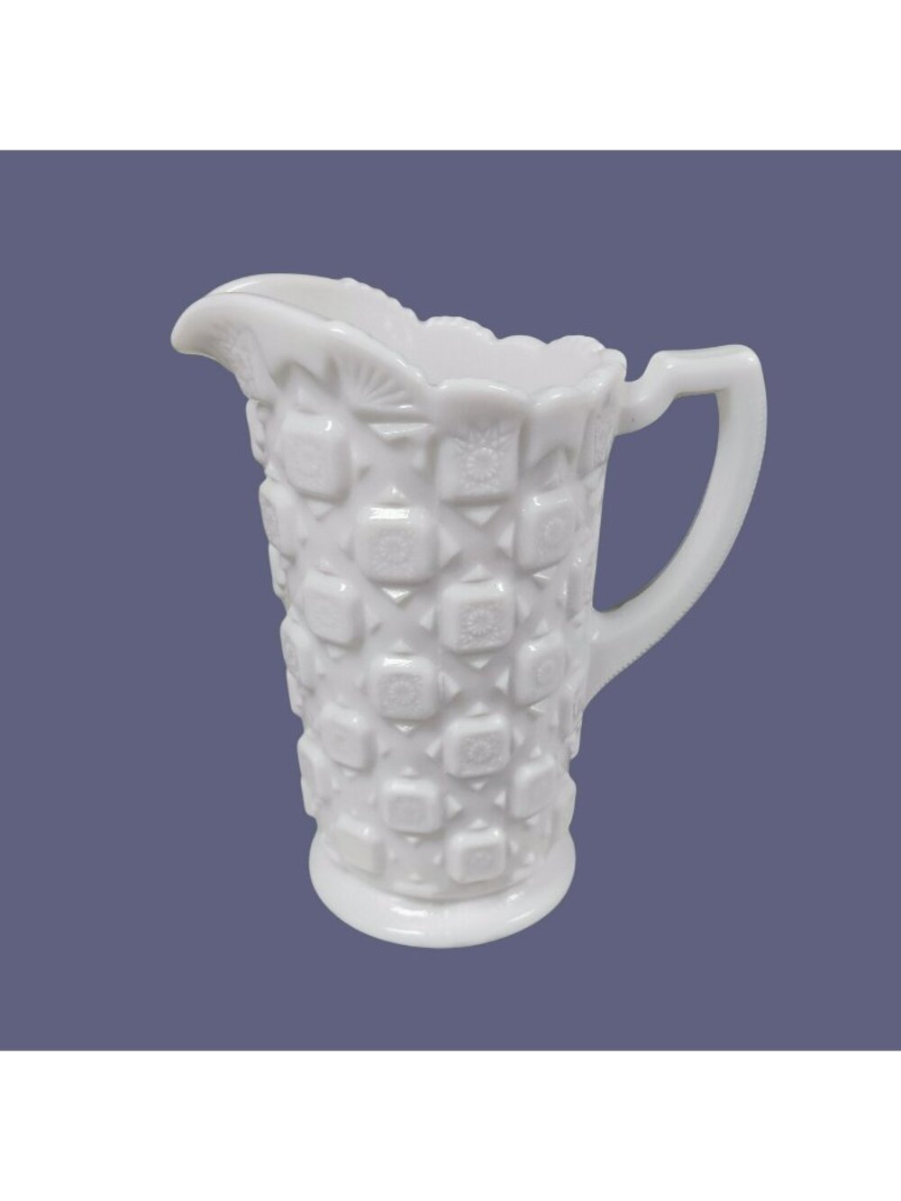Vintage Westmoreland Milk Glass 1950S Retro Pitcher Old Quilt Pattern
